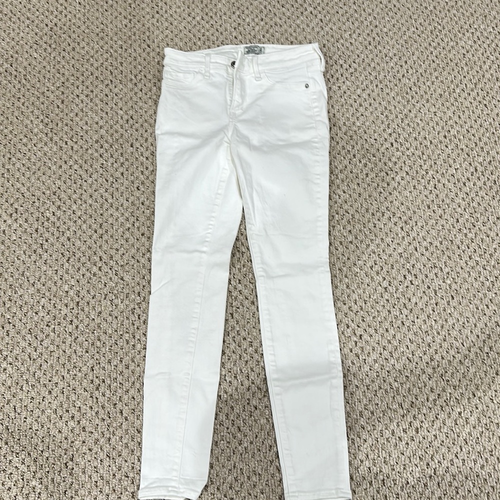 Abercrombie & Fitch Harper low rise super skinny jeans, white, size 24/00